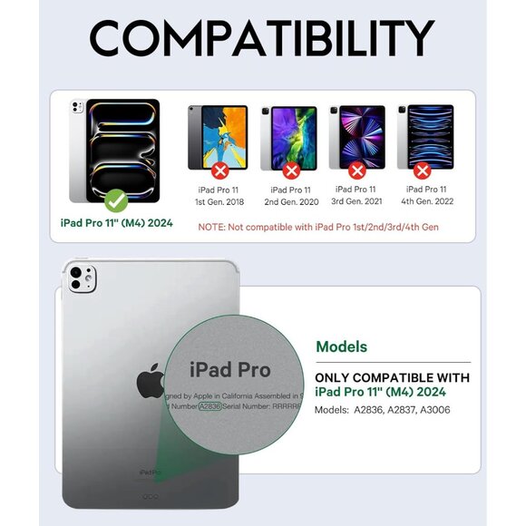 iPad Pro 11" M5/M4 Keyboard Case (2025/24) Detachable, 7-Color Backlit - Picture 2 of 10